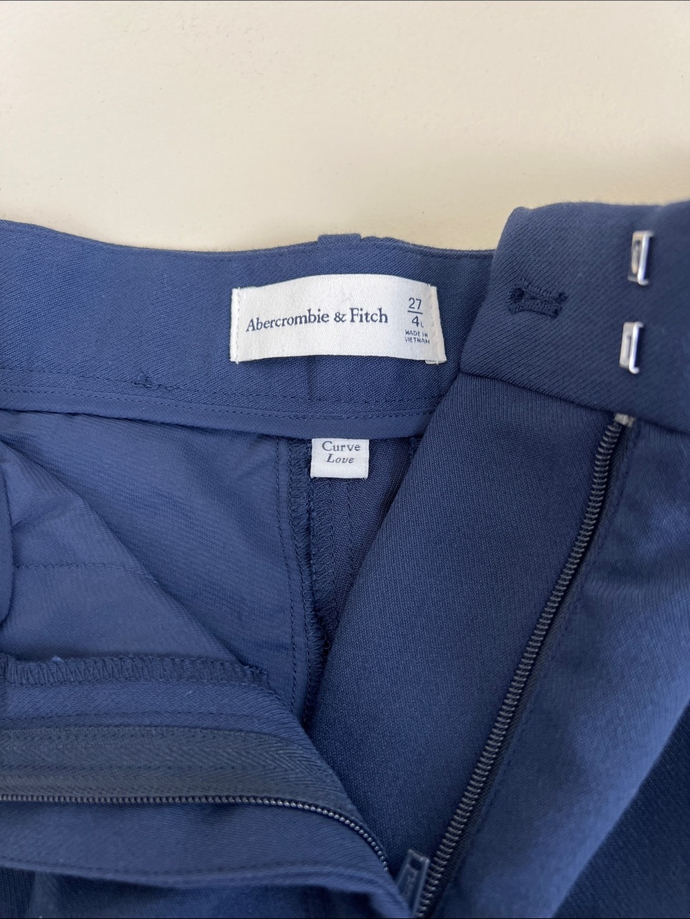 Abercrombie Curve Love Sloane Wide Leg Blue Trousers Pants Size 27 - Picture 9 of 12